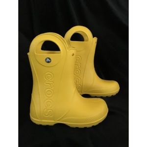 Kids crocs yellow rain boots
